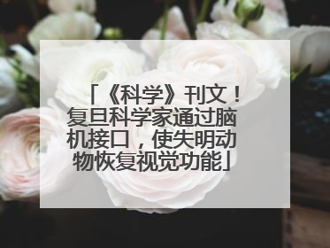 《科学》刊文！复旦科学家通过脑机接口，使失明动物恢复视觉功能