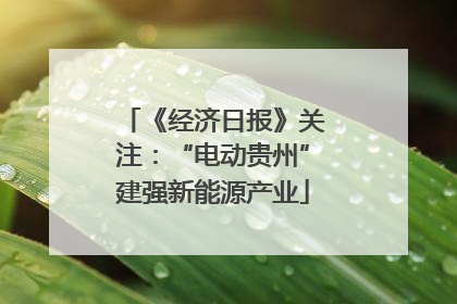 《经济日报》关注：“电动贵州”建强新能源产业