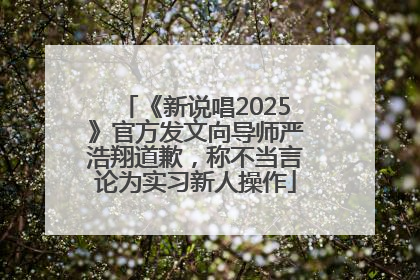 《新说唱2025》官方发文向导师严浩翔道歉，称不当言论为实习新人操作