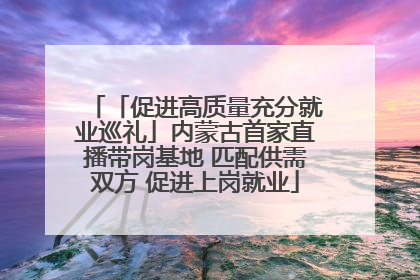 「促进高质量充分就业巡礼」内蒙古首家直播带岗基地 匹配供需双方 促进上岗就业