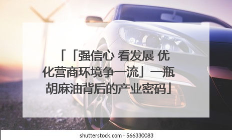 「强信心 看发展 优化营商环境争一流」一瓶胡麻油背后的产业密码