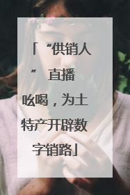 “供销人” 直播 吆喝，为土特产开辟数字销路