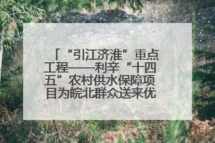 “引江济淮”重点工程——利辛“十四五”农村供水保障项目为皖北群众送来优质“引调水”