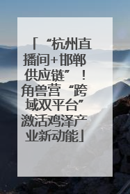 “杭州直播间+邯郸供应链”！角兽营“跨域双平台”激活鸡泽产业新动能