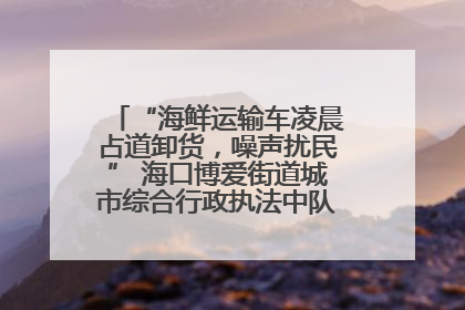 “海鲜运输车凌晨占道卸货，噪声扰民” 海口博爱街道城市综合行政执法中队：将联合交警加强长堤路一带巡逻