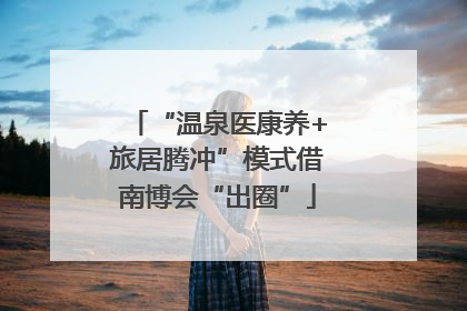 “温泉医康养+旅居腾冲”模式借南博会“出圈”