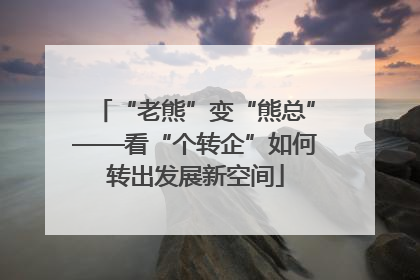 “老熊”变“熊总”——看“个转企”如何转出发展新空间