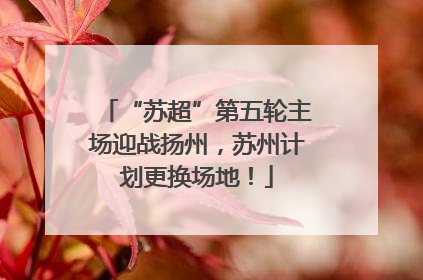“苏超”第五轮主场迎战扬州，苏州计划更换场地！