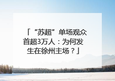 “苏超”单场观众首超3万人：为何发生在徐州主场？