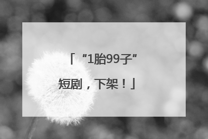 “1胎99子”短剧，下架！