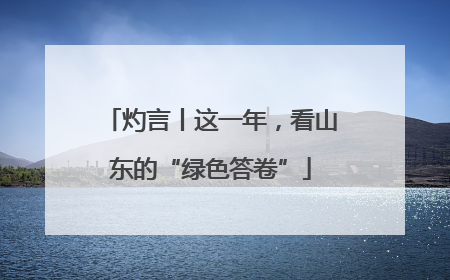 灼言丨这一年，看山东的“绿色答卷”