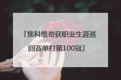 焦科维奇获职业生涯巡回赛单打第100冠