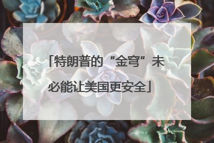 特朗普的“金穹”未必能让美国更安全