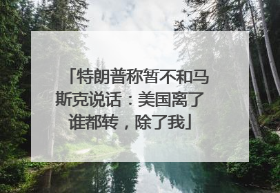 特朗普称暂不和马斯克说话：美国离了谁都转，除了我