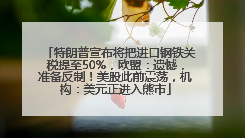 特朗普宣布将把进口钢铁关税提至50%，欧盟：遗憾，准备反制！美股此前震荡，机构：美元正进入熊市