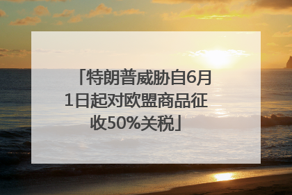 特朗普威胁自6月1日起对欧盟商品征收50%关税