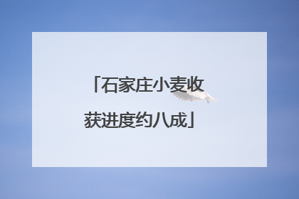 石家庄小麦收获进度约八成
