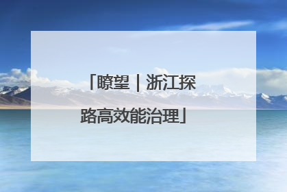 瞭望｜浙江探路高效能治理