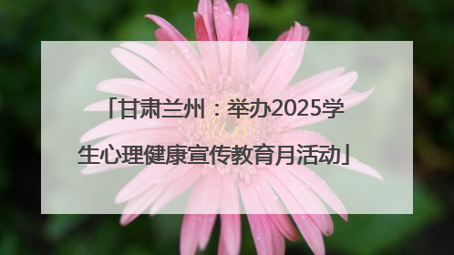 甘肃兰州：举办2025学生心理健康宣传教育月活动