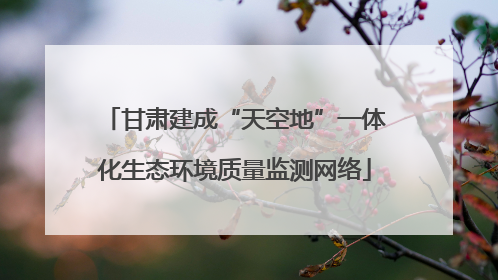 甘肃建成“天空地”一体化生态环境质量监测网络