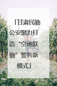 甘肃民勤公安聚力打造“空地联勤”警务新模式