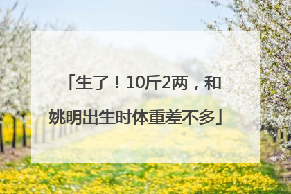 生了！10斤2两，和姚明出生时体重差不多