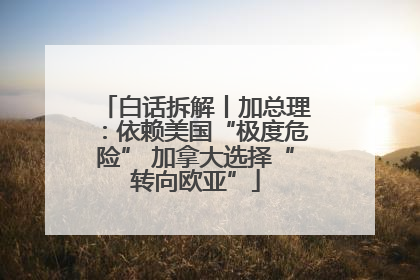 白话拆解丨加总理：依赖美国“极度危险” 加拿大选择“转向欧亚”