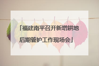 福建南平召开新增耕地后期管护工作现场会