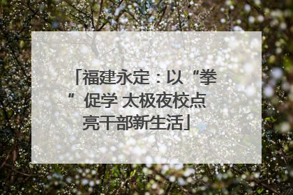 福建永定：以“拳”促学 太极夜校点亮干部新生活