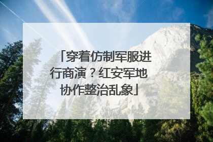 穿着仿制军服进行商演？红安军地协作整治乱象