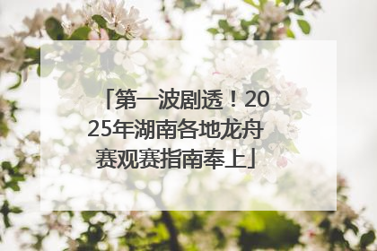 第一波剧透！2025年湖南各地龙舟赛观赛指南奉上