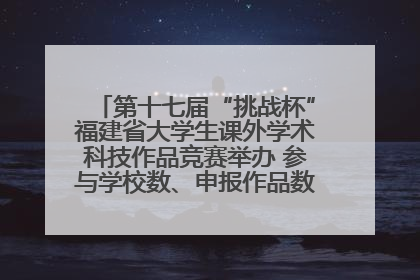 第十七届“挑战杯”福建省大学生课外学术科技作品竞赛举办 参与学校数、申报作品数创历史新高