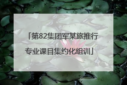 第82集团军某旅推行专业课目集约化组训