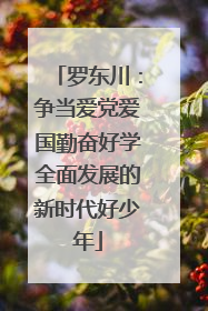 罗东川：争当爱党爱国勤奋好学全面发展的新时代好少年