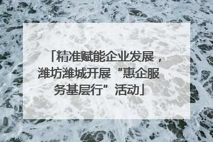 精准赋能企业发展，潍坊潍城开展“惠企服务基层行”活动