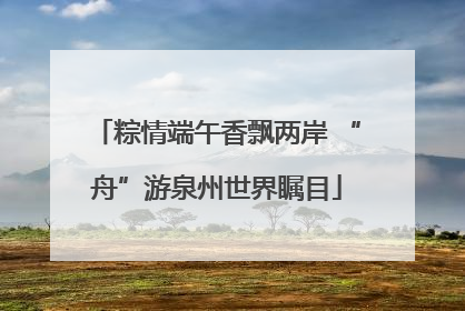粽情端午香飘两岸 “舟”游泉州世界瞩目