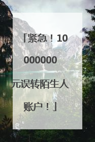 紧急！10000000元误转陌生人账户！