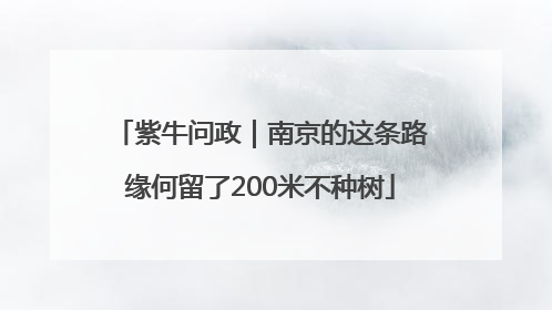 紫牛问政｜南京的这条路缘何留了200米不种树