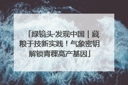 绿镜头·发现中国｜藏粮于技新实践！气象密钥解锁青稞高产基因