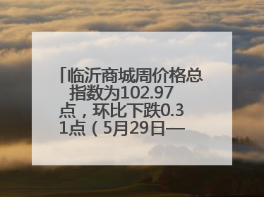 临沂商城周价格总指数为102.97点，环比下跌0.31点（5月29日—6月4日）