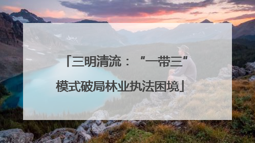 三明清流：“一带三”模式破局林业执法困境