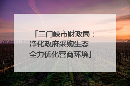 三门峡市财政局：净化政府采购生态 全力优化营商环境
