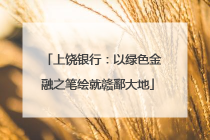 上饶银行：以绿色金融之笔绘就赣鄱大地
