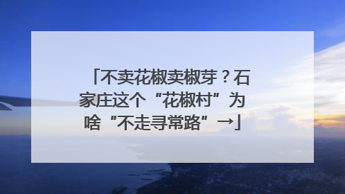 不卖花椒卖椒芽？石家庄这个“花椒村”为啥“不走寻常路”→