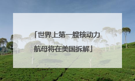 世界上第一艘核动力航母将在美国拆解