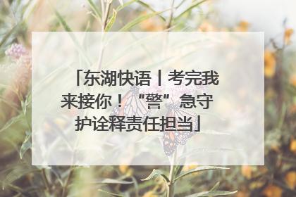 东湖快语丨考完我来接你！“警”急守护诠释责任担当