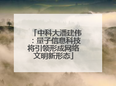 中科大潘建伟：量子信息科技将引领形成网络文明新形态