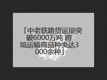 中老铁路货运量突破6000万吨 跨境运输商品种类达3000余种