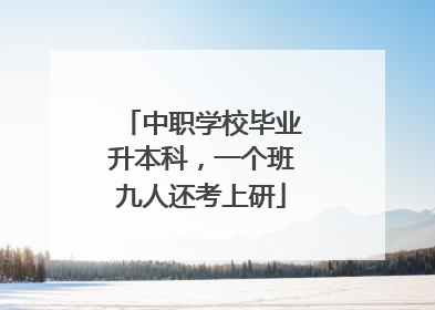 中职学校毕业升本科，一个班九人还考上研