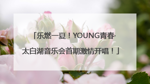 乐燃一夏！YOUNG青春·太白湖音乐会首期激情开唱！